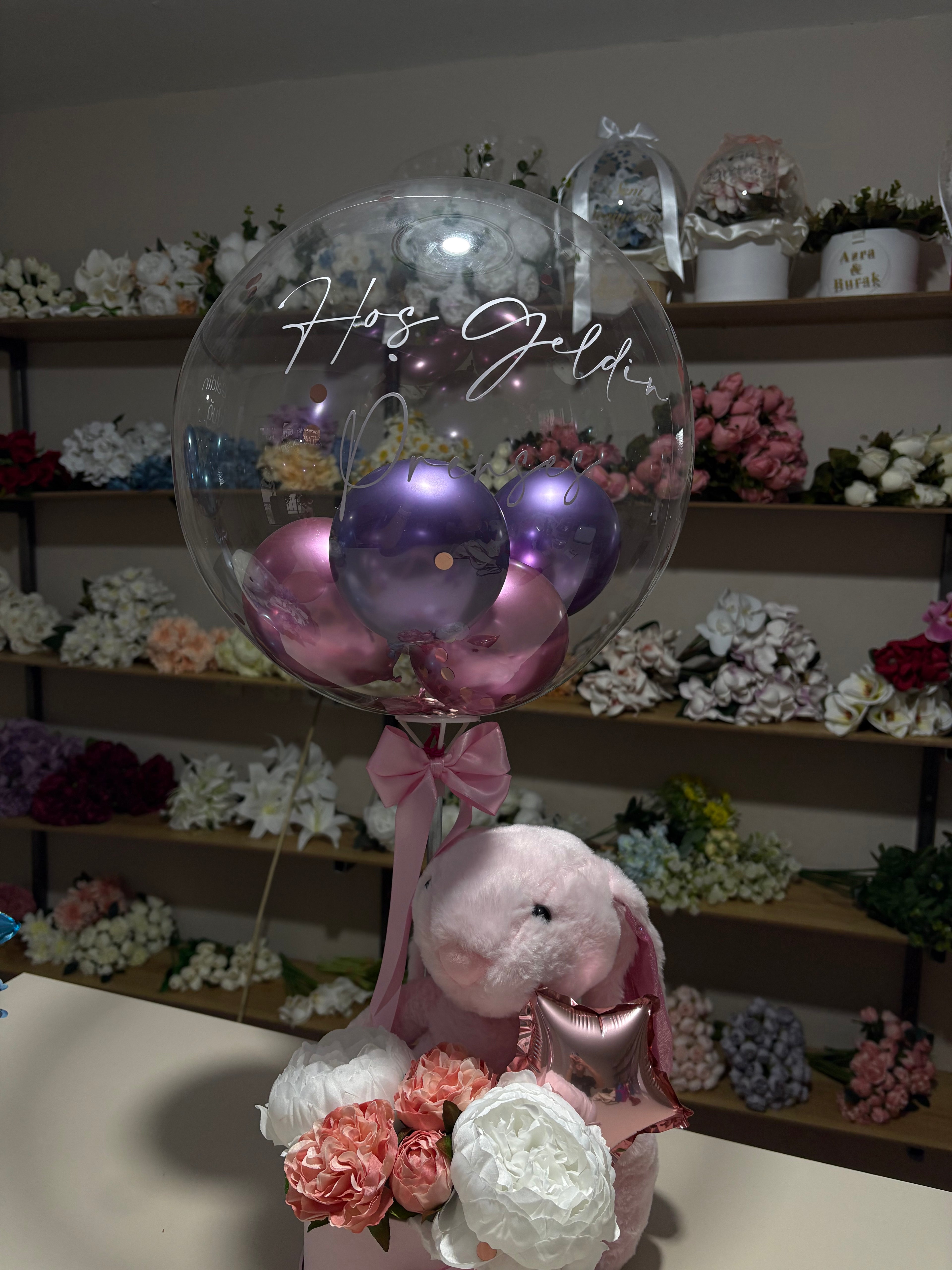 Bubble Box Çubuklu Hediye Balonu